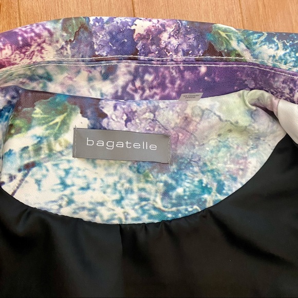 NWT Bagatelle floral print faux leather jacket size large - Picture 7 of 9
